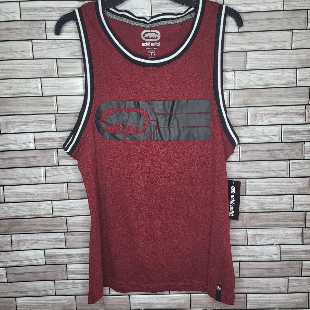 New ecko unltd Men's Tank‎ Top Size Small Red Black Sleeveless Comfy Shirt
